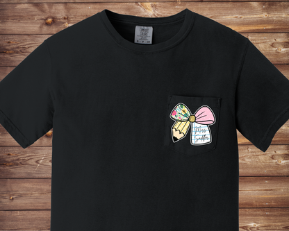 Teacher Custom Bow Pocket Tee