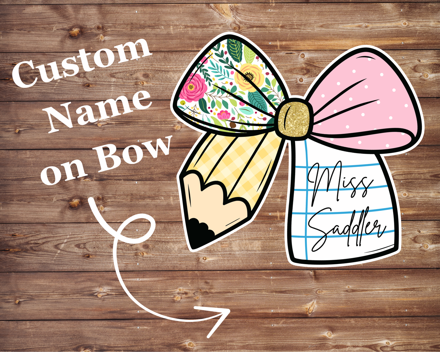 Teacher Custom Bow Pocket Tee